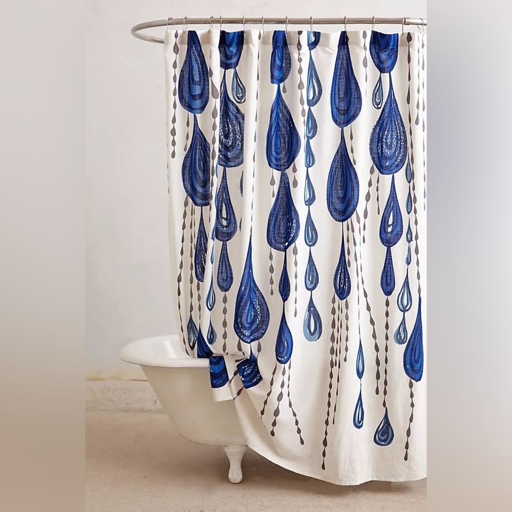 Anthropologie jardin des plantes raindrop shower curtain